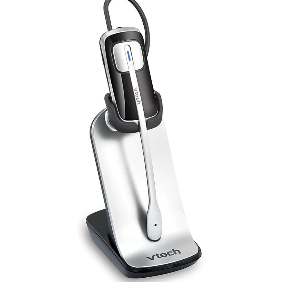 VTech Accesssory Cordless Headset - Mono - Wireless - DECT 6.0 - Earbud, Over-the-ear - Monaural - Outer-ear - Silver, Black