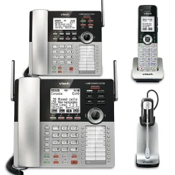 VTech® CM18445 4-Line Small Business Office Phone System Bundle with 2 Desksets, 1 Handset and 1 Headset