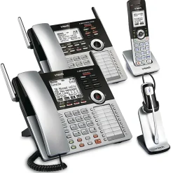 VTech® CM18445 4-Line Small Business Office Phone System Bundle with 2 Desksets, 1 Handset and 1 Headset