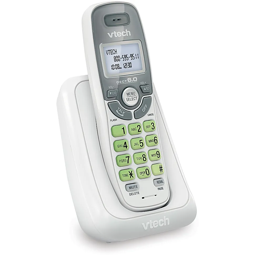 VTech® CS6114 DECT 6.0 Digital Cordless Phone With Caller ID/Call Waiting, White