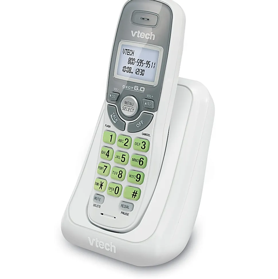 VTech® CS6114 DECT 6.0 Digital Cordless Phone With Caller ID/Call Waiting, White