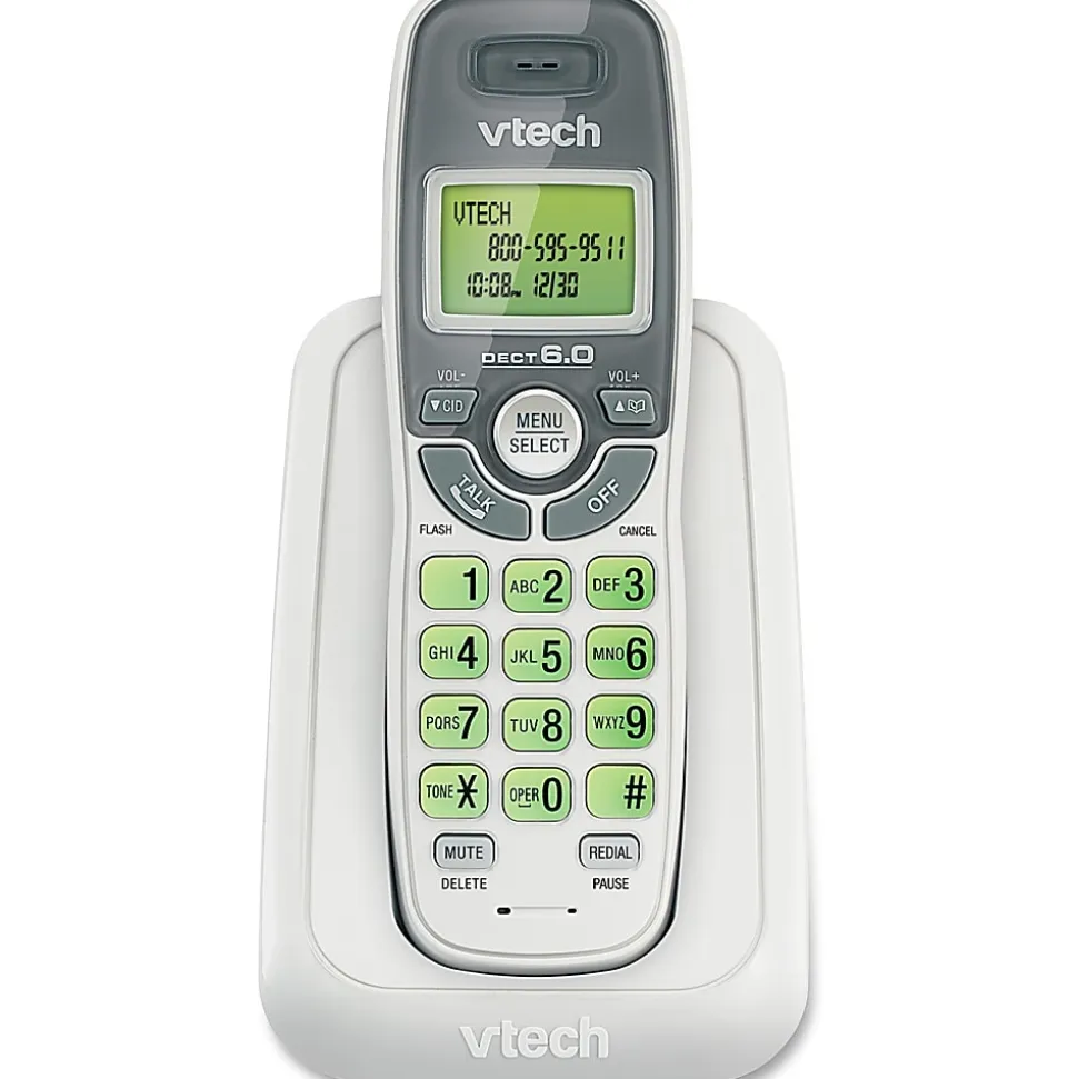 VTech® CS6114 DECT 6.0 Digital Cordless Phone With Caller ID/Call Waiting, White