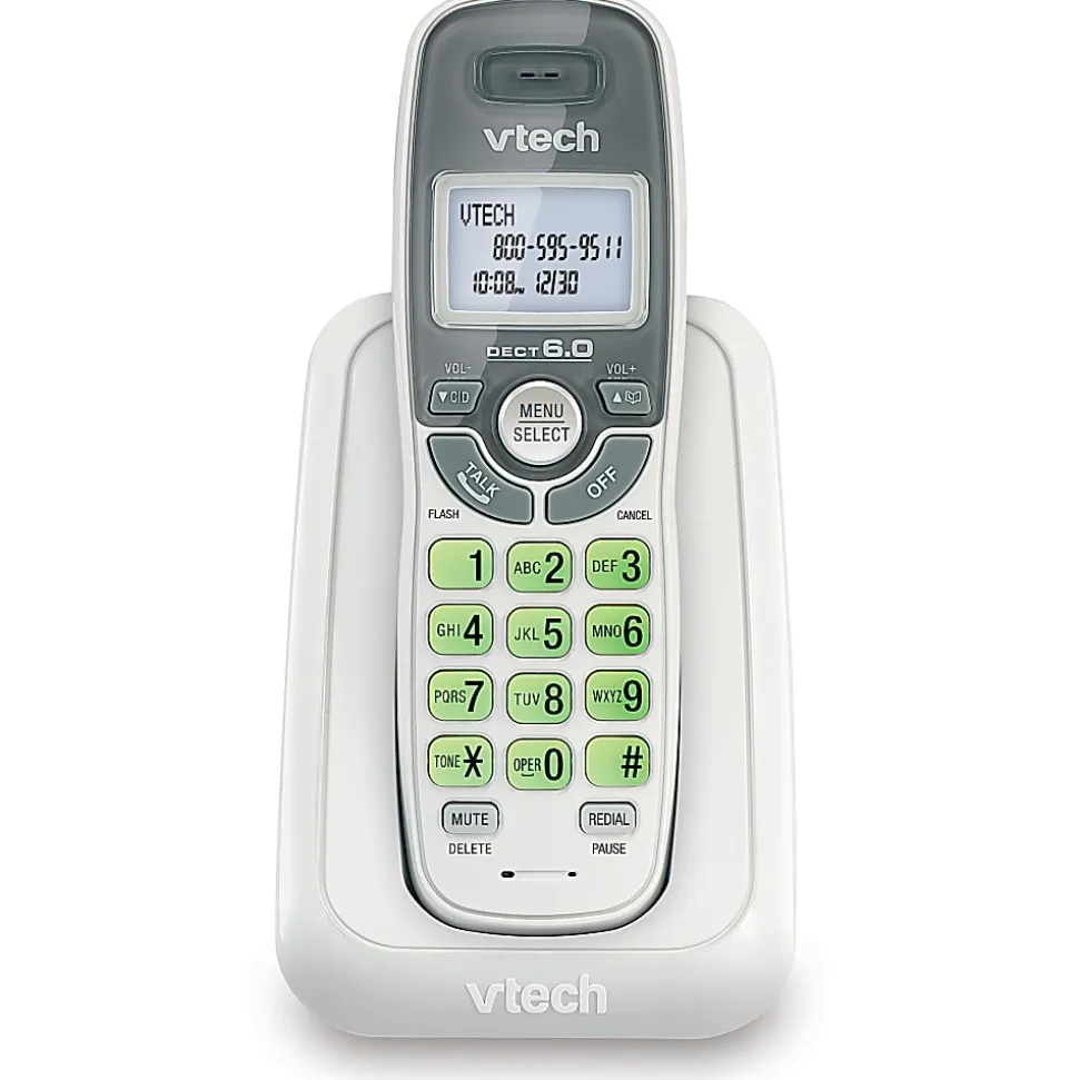 VTech® CS6114 DECT 6.0 Digital Cordless Phone With Caller ID/Call Waiting, White