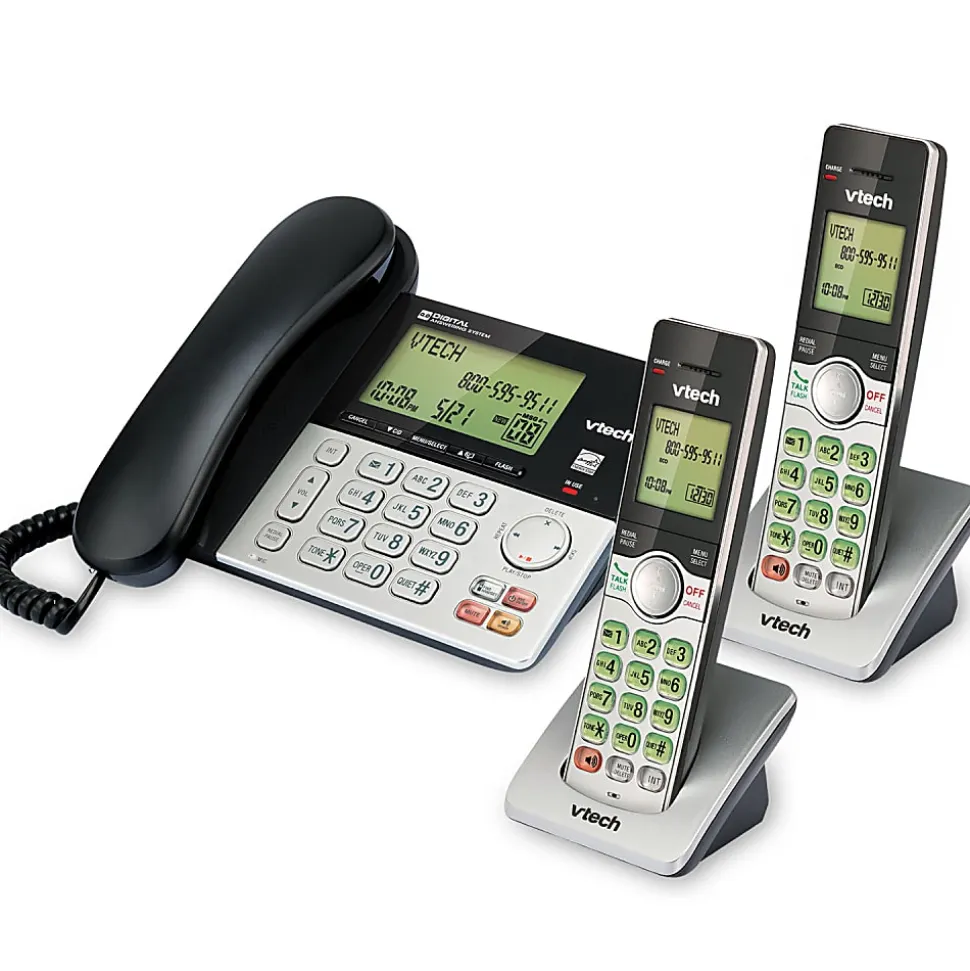 VTech® CS6949-2 DECT 6.0 Expandable Cordless Phone With Digital Answering System