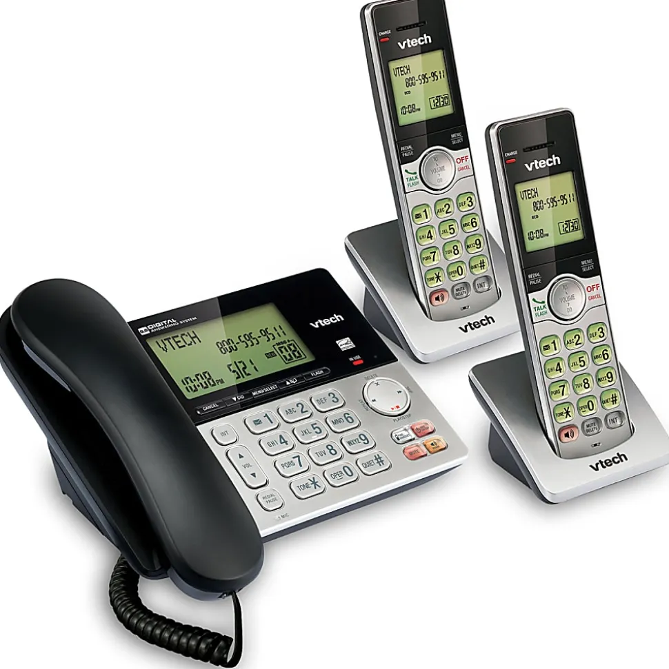 VTech® CS6949-2 DECT 6.0 Expandable Cordless Phone With Digital Answering System