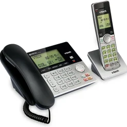 VTech CS6949 DECT 6.0 Standard Phone - Black, Silver - 1 x Phone Line - Speakerphone - Answering Machine - Hearing Aid Compatible