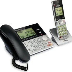 VTech CS6949 DECT 6.0 Standard Phone - Black, Silver - 1 x Phone Line - Speakerphone - Answering Machine - Hearing Aid Compatible