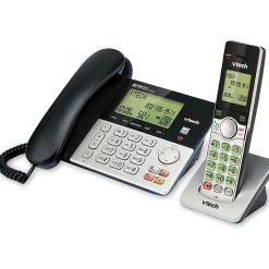 VTech CS6949 DECT 6.0 Standard Phone - Black, Silver - 1 x Phone Line - Speakerphone - Answering Machine - Hearing Aid Compatible