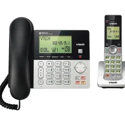 VTech CS6949 DECT 6.0 Standard Phone - Black, Silver - 1 x Phone Line - Speakerphone - Answering Machine - Hearing Aid Compatible