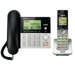 VTech CS6949 DECT 6.0 Standard Phone - Black, Silver - 1 x Phone Line - Speakerphone - Answering Machine - Hearing Aid Compatible