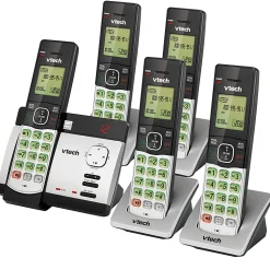 VTech® CS5129-5 5-Handset DECT 6.0 Cordless Phone System With Digital Answering System, 80-0200-00