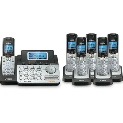 VTech® DS6151 DECT 6.0 Expandable 2-Line Phone System Plus 6 DS6101 Cordless Handsets