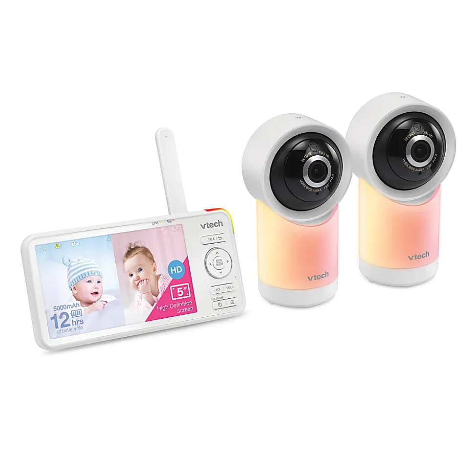 VTech Smart Wi-Fi 1080p 2-Camera 360°-Pan-And-Tilt Video Baby Monitor System With 5" Display, RM57662HD