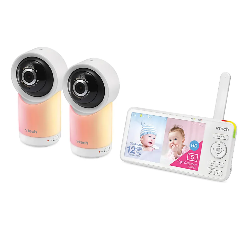 VTech Smart Wi-Fi 1080p 2-Camera 360°-Pan-And-Tilt Video Baby Monitor System With 5" Display, RM57662HD