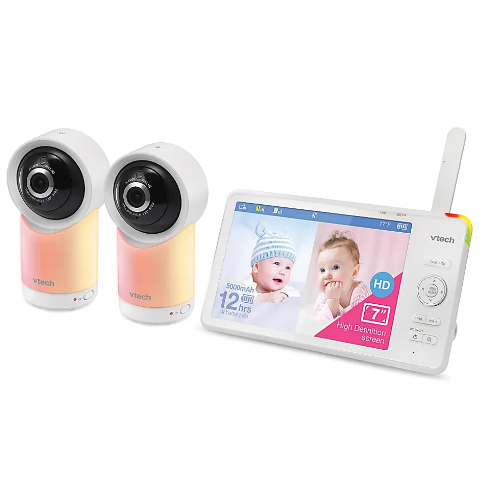 VTech Smart Wi-Fi 1080p 2-Camera 360°-Pan-And-Tilt Video Baby Monitor System With 5" Display, RM77662HD