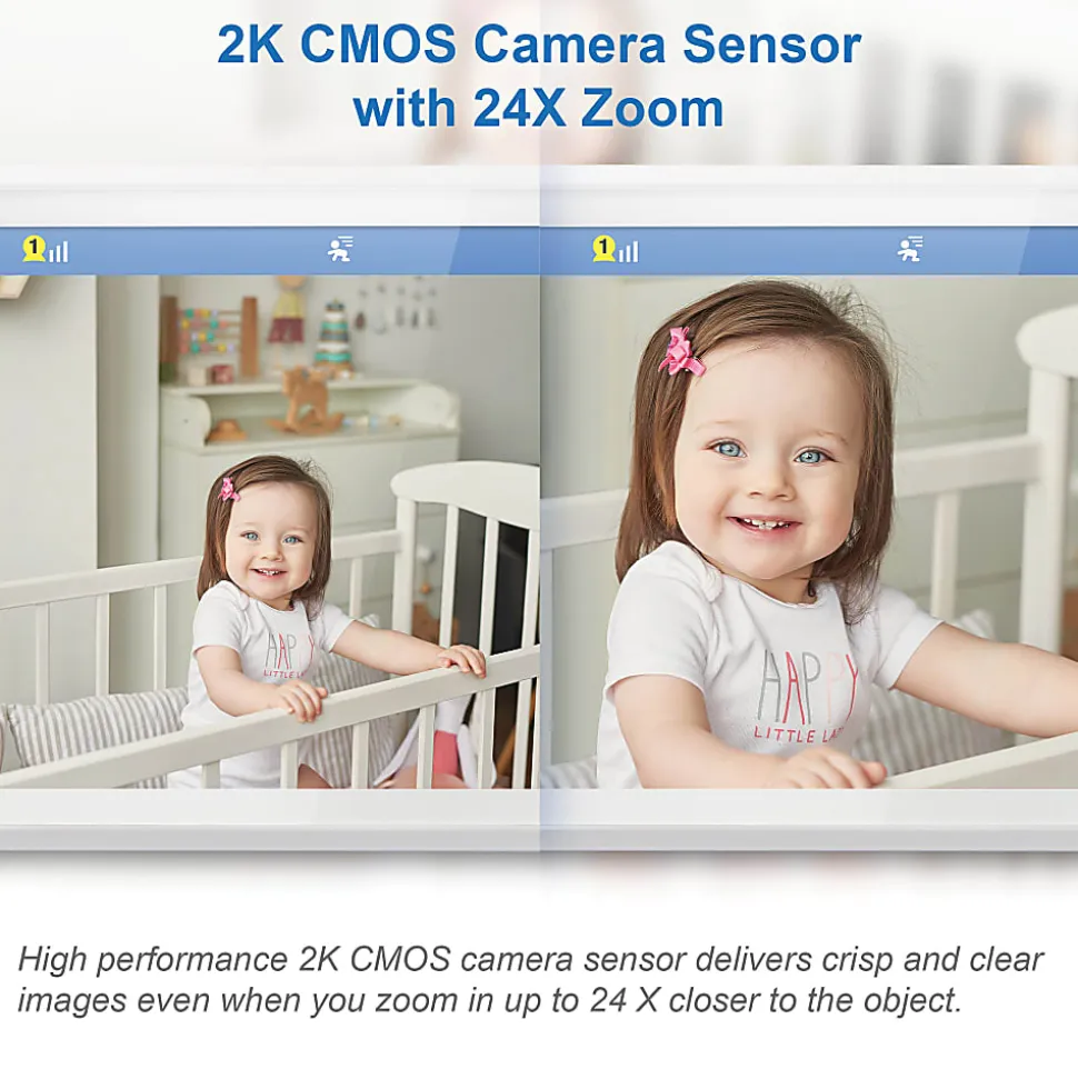 VTech Smart Wi-Fi 1080p 2-Camera 360°-Pan-And-Tilt Video Baby Monitor System With 5" Display, RM77662HD