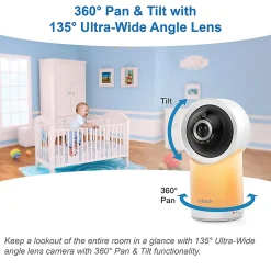 VTech Smart Wi-Fi 1080p 2-Camera 360°-Pan-And-Tilt Video Baby Monitor System With 5