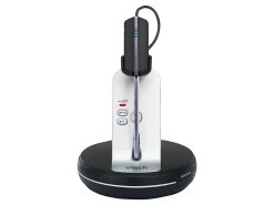 VTech® VH6210 Convertible DECT Office Wireless Headset For Business Desktop Phones, Black/Silver