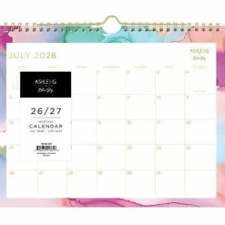 Wall Calendar AG Multi Color Smoke - 11x8.75 AY26-27 Monthly Safety Wirebound -