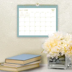 Wall Calendar AG Splatter Dot Jade - 11x8.75 AY26-27 Monthly Safety Wirebound -
