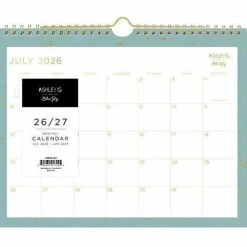 Wall Calendar AG Splatter Dot Jade - 11x8.75 AY26-27 Monthly Safety Wirebound -