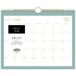 Wall Calendar AG Splatter Dot Jade - 11x8.75 AY26-27 Monthly Safety Wirebound -
