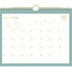 Wall Calendar AG Splatter Dot Jade - 11x8.75 AY26-27 Monthly Safety Wirebound -