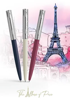 Waterman® Allure Deluxe Ballpoint Pen, Medium Point, 0.7 mm, Pink Lacquer Barrel, Blue Ink