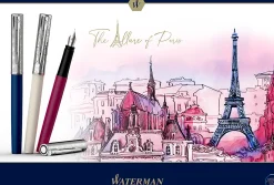 Waterman Allure Deluxe Fountain Pen, Fine Point, 0.5 mm, White Lacquer Barrel, Blue Ink