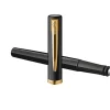 Waterman Impression Black Fountain Pen Gold-Tone Trim Medium Nib, Blue Ink