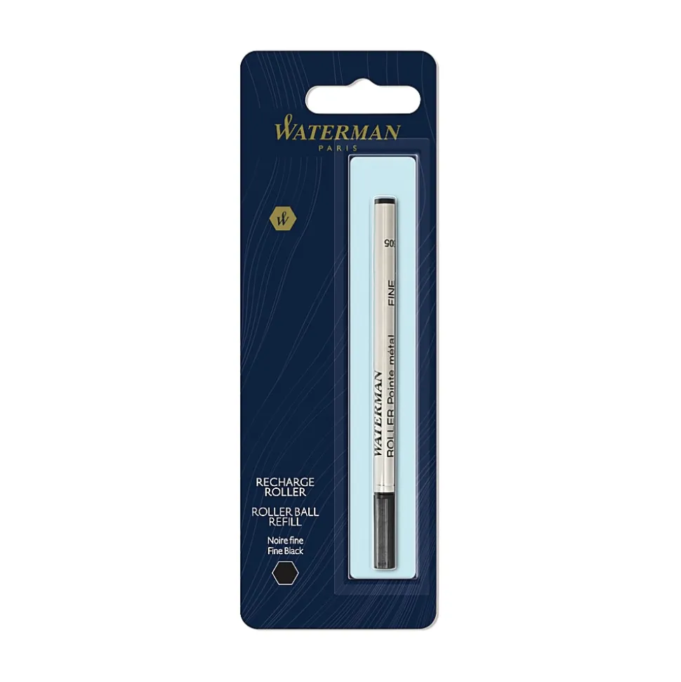 Waterman® Rollerball Pen Refill, Fine Point, 0.5 mm, Black