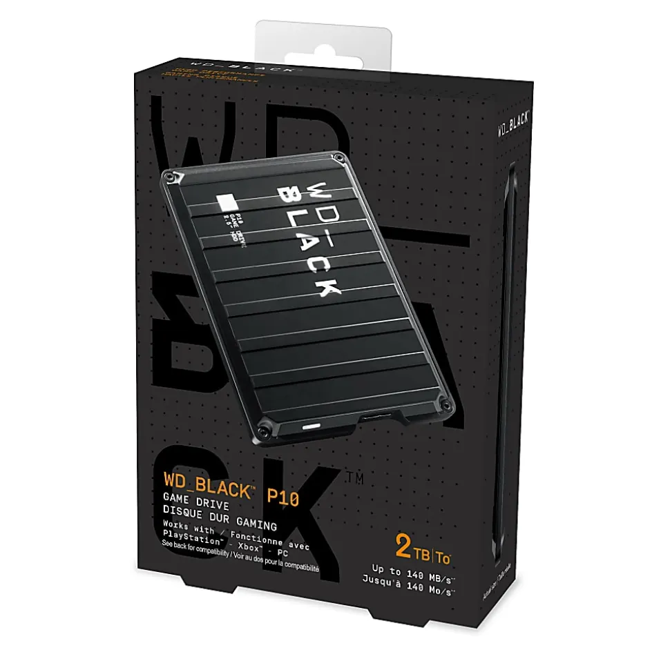 WD_BLACK P10 Game Drive Portable HDD, 2TB, Black