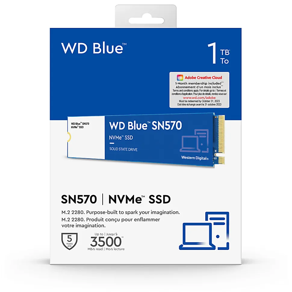WD BLUE SN570 NVMe™ Internal SSD, 1TB, Blue