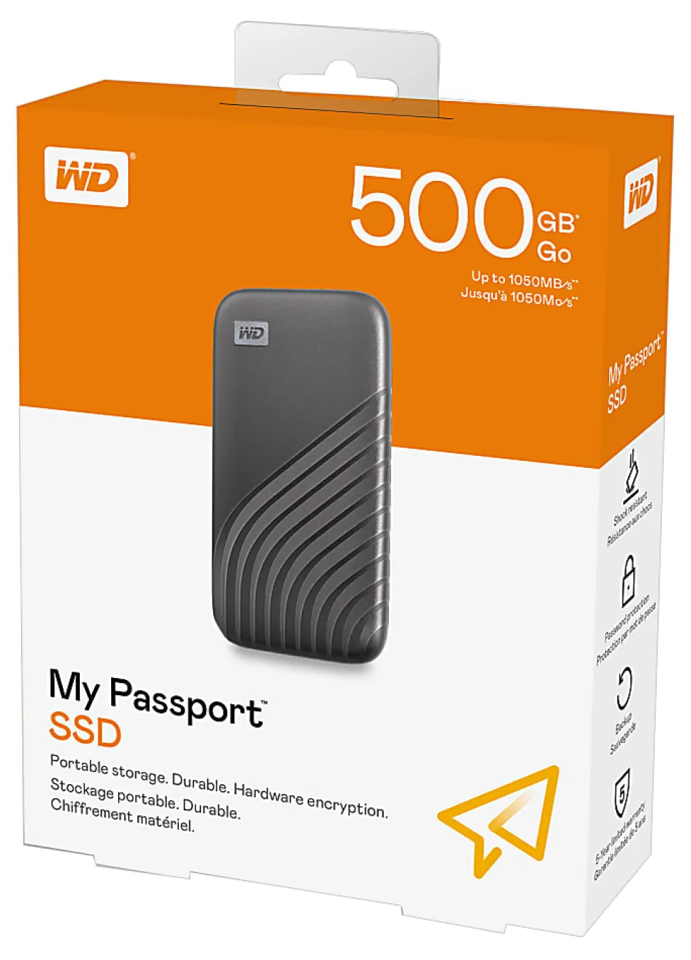 WD My Passport™ External SSD, 500GB, Space Gray