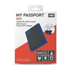 WD My Passport Go Portable SSD, 500GB, Black/Blue