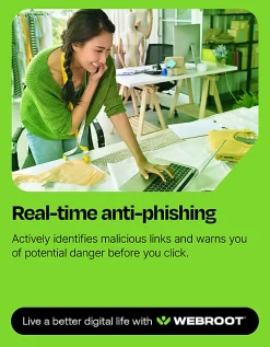 Webroot Complete Internet Security Complete + Antivirus - 5 Devices - 1-Year – Download Android, Apple iOS, Chrome, Mac OS, Windows