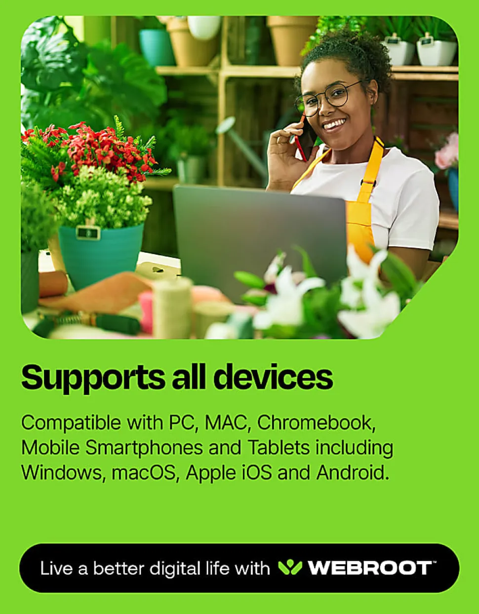 Webroot Complete Internet Security Complete + Antivirus - 5 Devices - 1-Year – Download Android, Apple iOS, Chrome, Mac OS, Windows