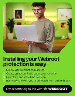 Webroot Complete Internet Security Complete + Antivirus - 5 Devices - 1-Year – Download Android, Apple iOS, Chrome, Mac OS, Windows