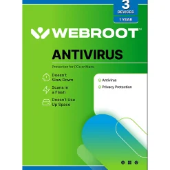 Webroot Internet Security with Antivirus Protection  | 3 Device | 1 Year Subscription