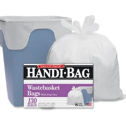 Webster Draw 'n Tie 0.6 mil Handi Bag Waste Liners, 8 Gallons, 21 1/2
