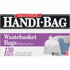 Webster Draw 'n Tie 0.6 mil Handi Bag Waste Liners, 8 Gallons, 21 1/2