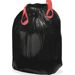 Webster Drawstring 1.2-mil Trash Can Liners, 33 Gallons, 33" x 38", Black, Box Of 150 Liners