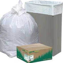 Webster® EarthSense® 0.7 mil Trash Bags, 13 gal, 24"H x 32"W, 75% Recycled, White, 150 Bags