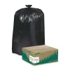 Webster® EarthSense® 1.25 mil Trash Bags, 60 gal, 38"H x 58"W, 75% Recycled, Black, 100 Bags