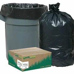 Webster® EarthSense® 0.65 mil Trash Bags, 10 gal, 24"H x 23"W, 75% Recycled, Black, 500 Bags