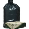 Webster® EarthSense® 75% Recycled Star bottom Commercial Can Liners, 33 Gallons, 0.90 Mil Thick, 32 1/2" x 40", Black, Box Of 80