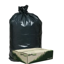 Webster® EarthSense® 75% Recycled Star bottom Commercial Can Liners, 33 Gallons, 0.90 Mil Thick, 32 1/2" x 40", Black, Box Of 80