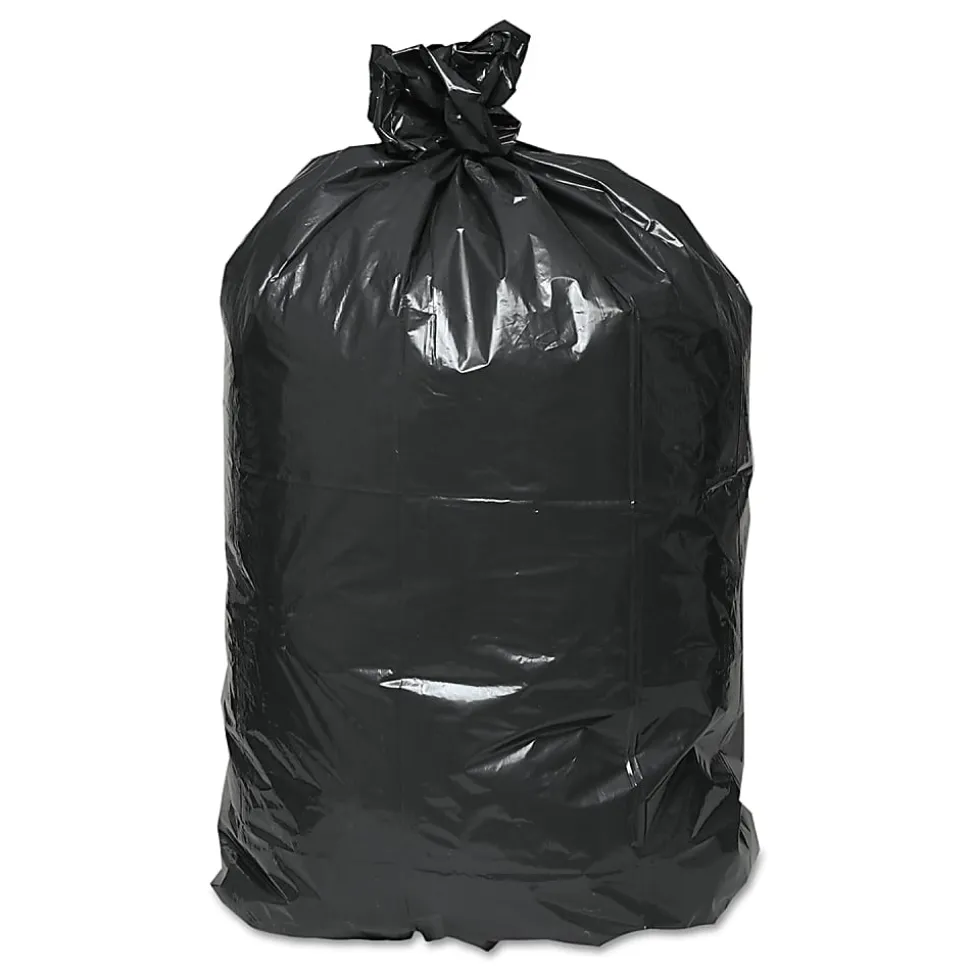 Webster EarthSense Star Bottom Commercial Can Liners, 1.25 mil, 40 To 45 Gallons, 75% Recycled, Black, Box Of 100 Liners