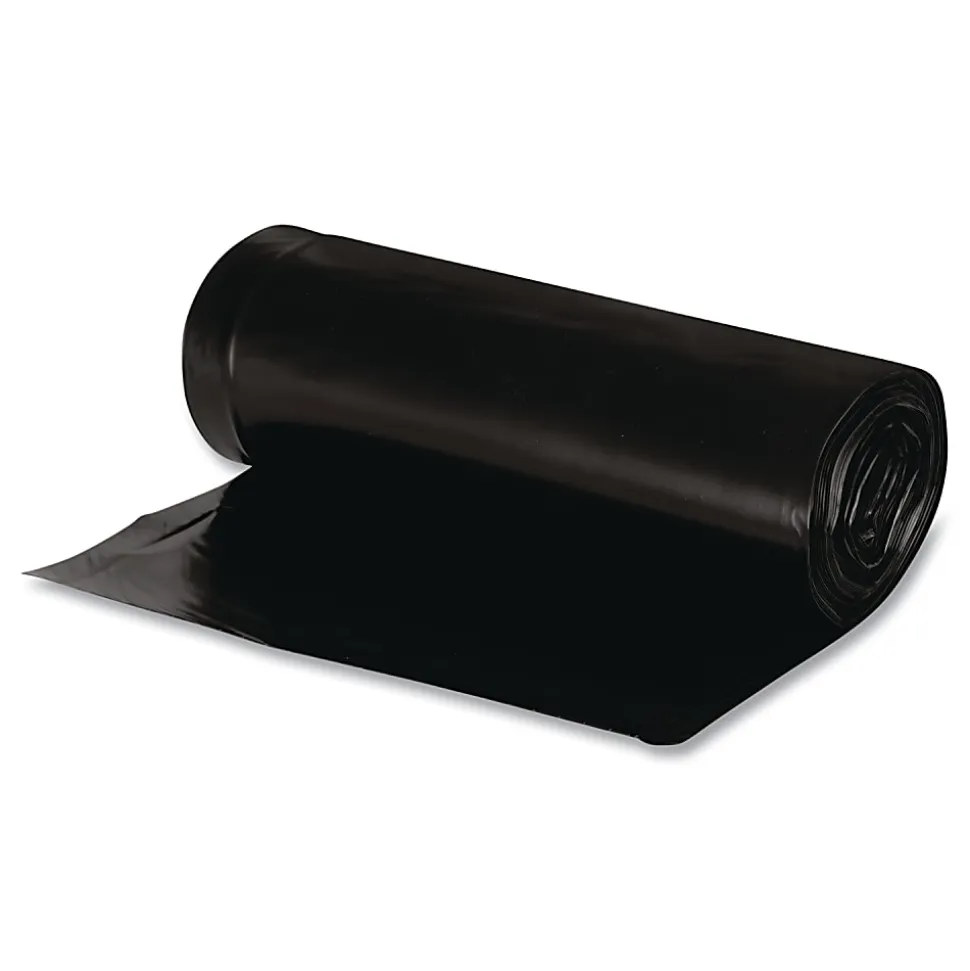 Webster EarthSense Star Bottom Commercial Can Liners, 1.25 mil, 40 To 45 Gallons, 75% Recycled, Black, Box Of 100 Liners