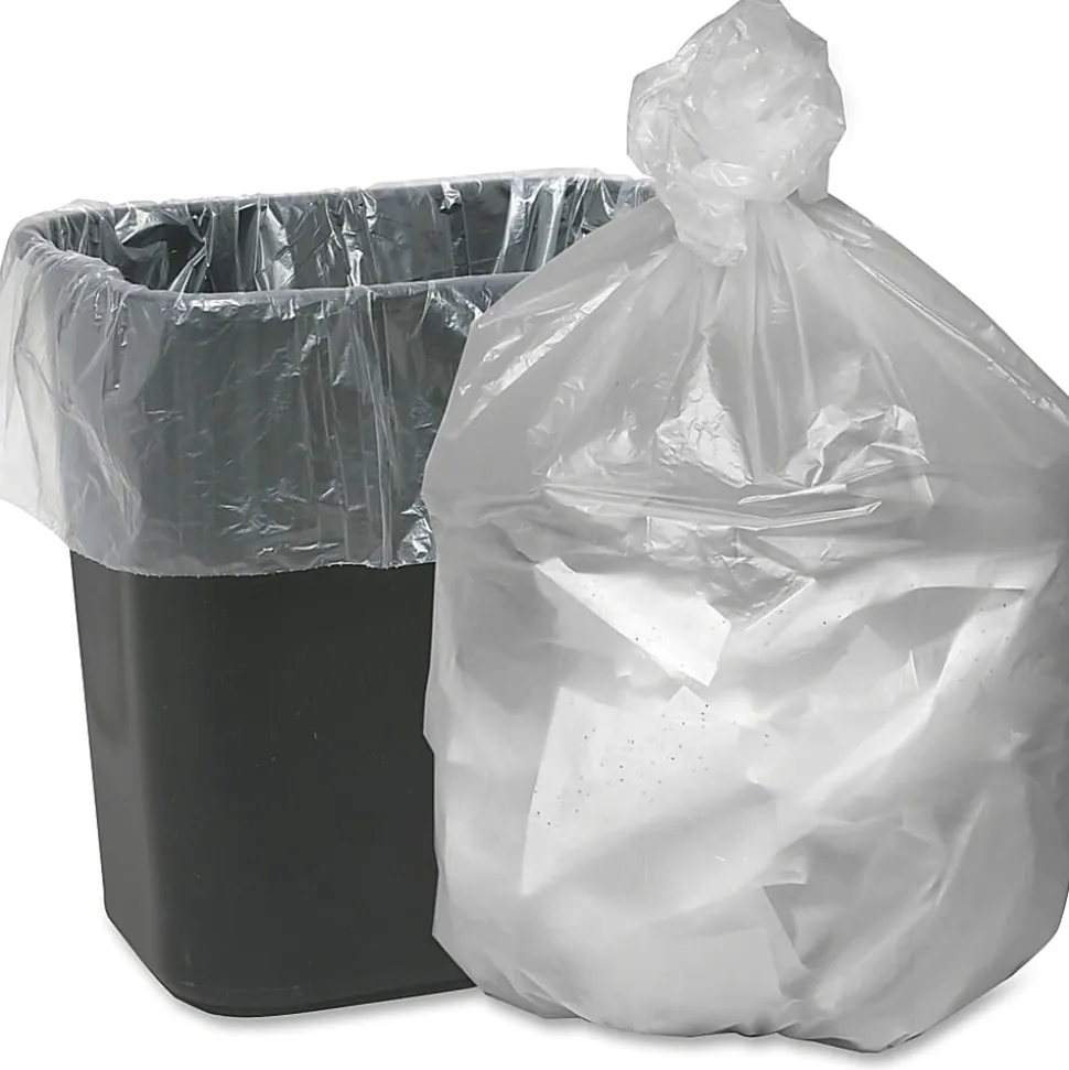 Webster® 0.2 mil Trash Bags, 11 gal, 24"H x 24"W, Natural, 1000 Bags